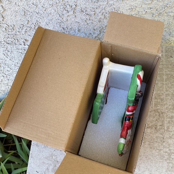 Fitz & Floyd Peppermint Santa Napkin Holder - Porcelain Xmas Holiday Decor VTG - Picture 7 of 10